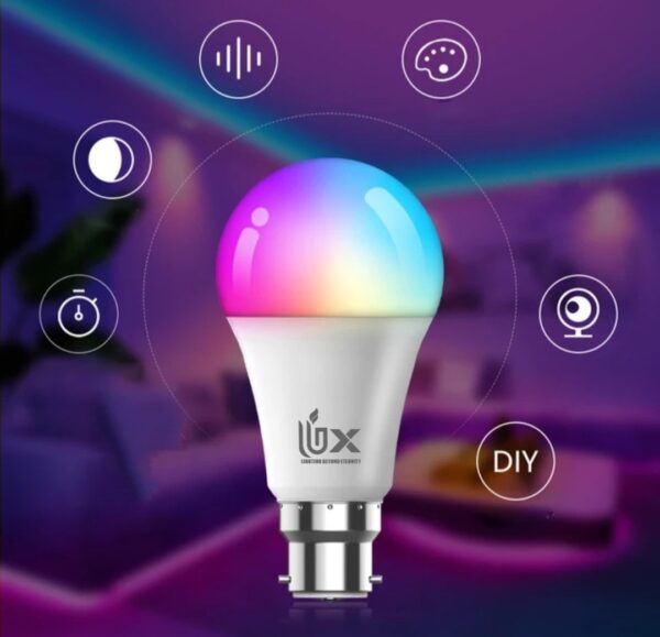 <ul> <li style="text-align: left;">LED B22 Cap base.</li> <li>Multicoloud LED bulb.</li> <li>9 watts</li> <li>Pack of 01</li> </ul>