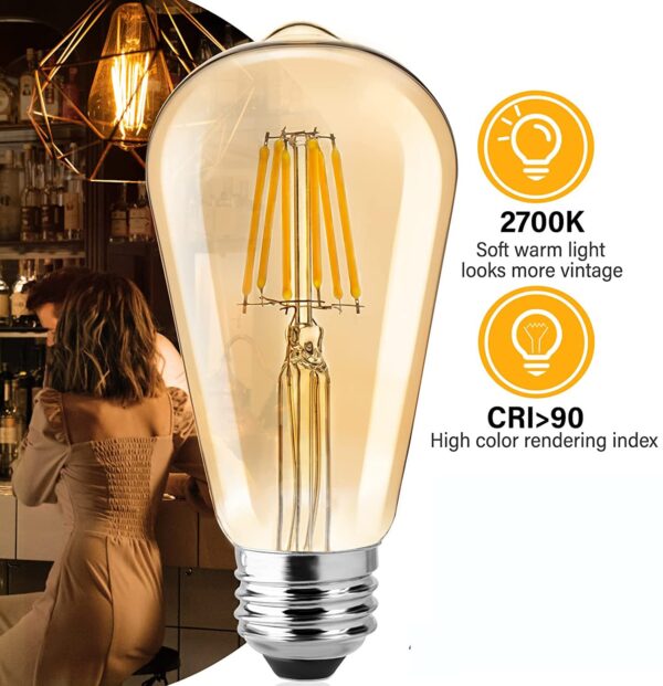 Edison style light bulb is 145mm long which you'll find works well in dining room fixtures, antique pendants and desk lamps. Its squirrel cage filament and slight tint creates a warm and welcoming glow that provides authenticity to any sophisticated interior. Connector E27 Type Incandescent Bulb Light Color Warm White Bulb Color Transparent Wattage (W) 40W Voltage (V) 220V Light Source Tungsten Filament Material Glass Dimension (mm) 65 x 145 PackageIncluded